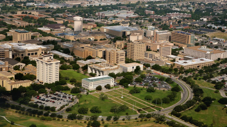 khung cảnh trên cao của đại học Texas A&M